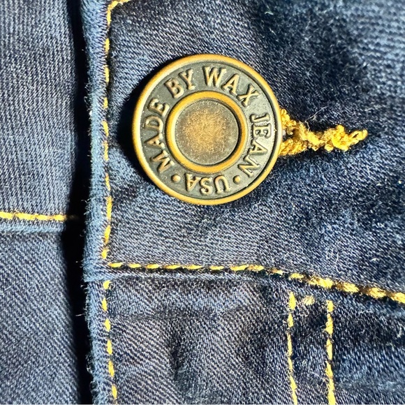 Wax Jean Denim Shorts Size 16–18 High Rise 3.5” Inseam Cuffed Blue Distressed - Picture 6 of 12